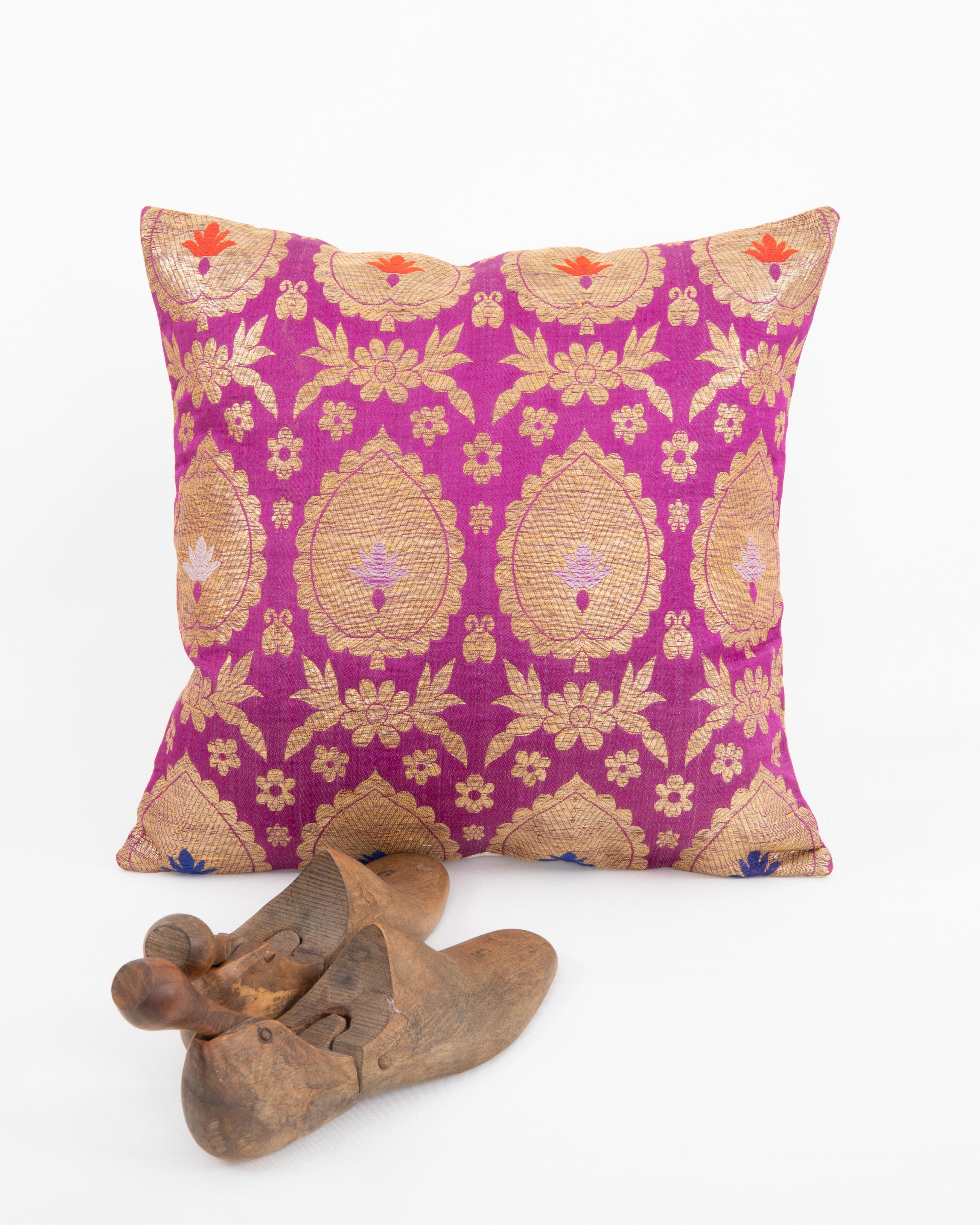 Metallic Thread European Brocade Pillowcase , Early 20th Century. France or Italy For Sale