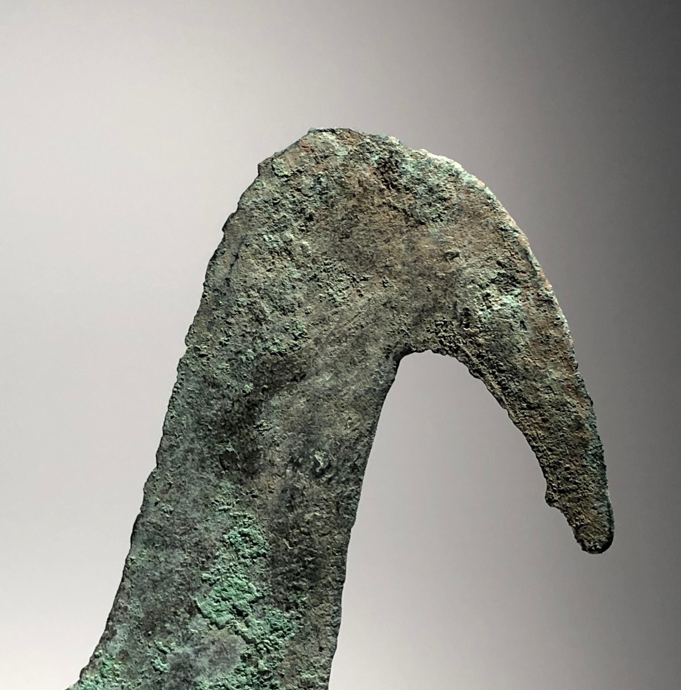 Cast European Bronze Age, 8th-6th Century BC Harvesting Sickle For Sale