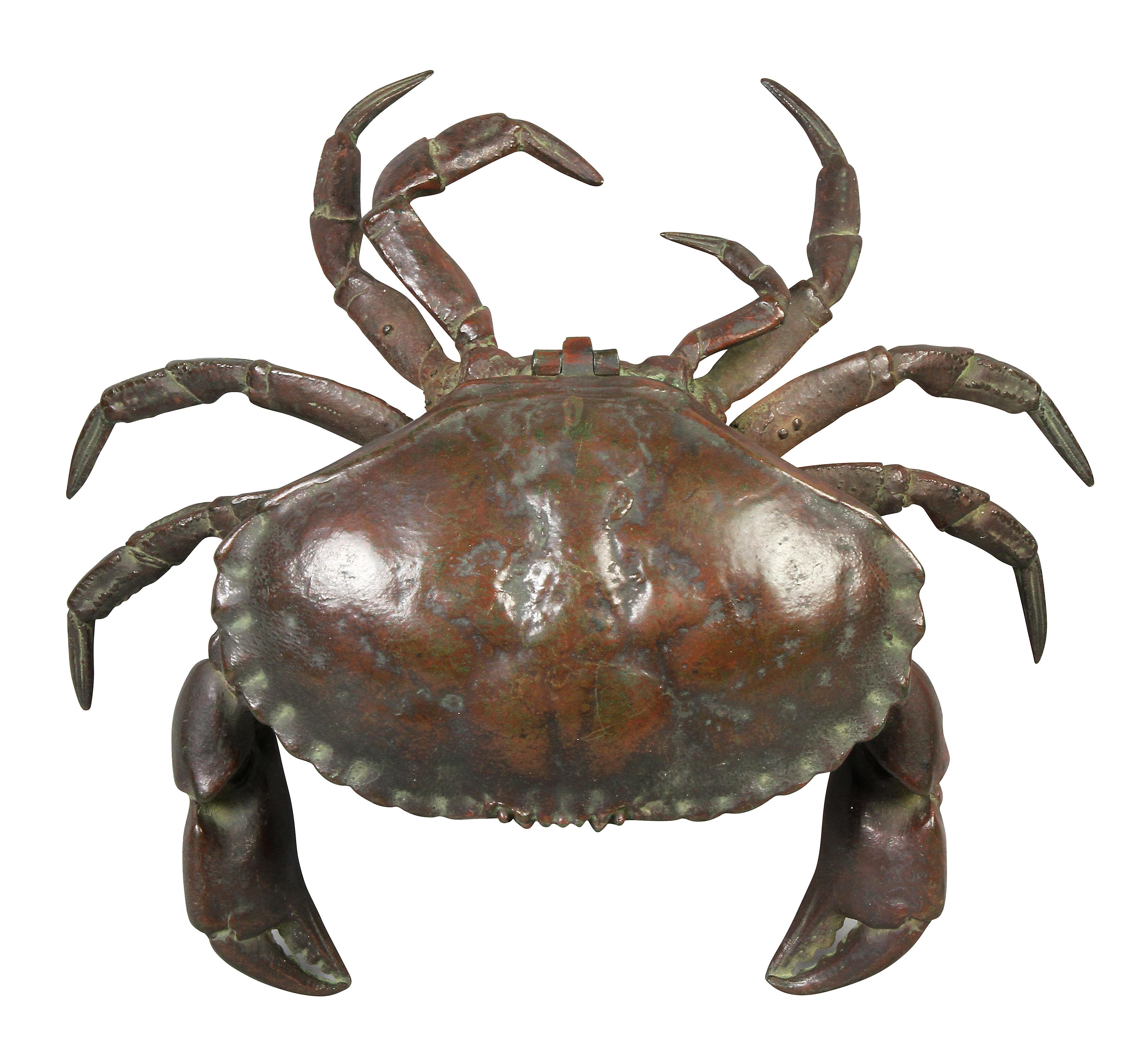 European Bronze Crab Form Inkstand In Good Condition In Essex, MA