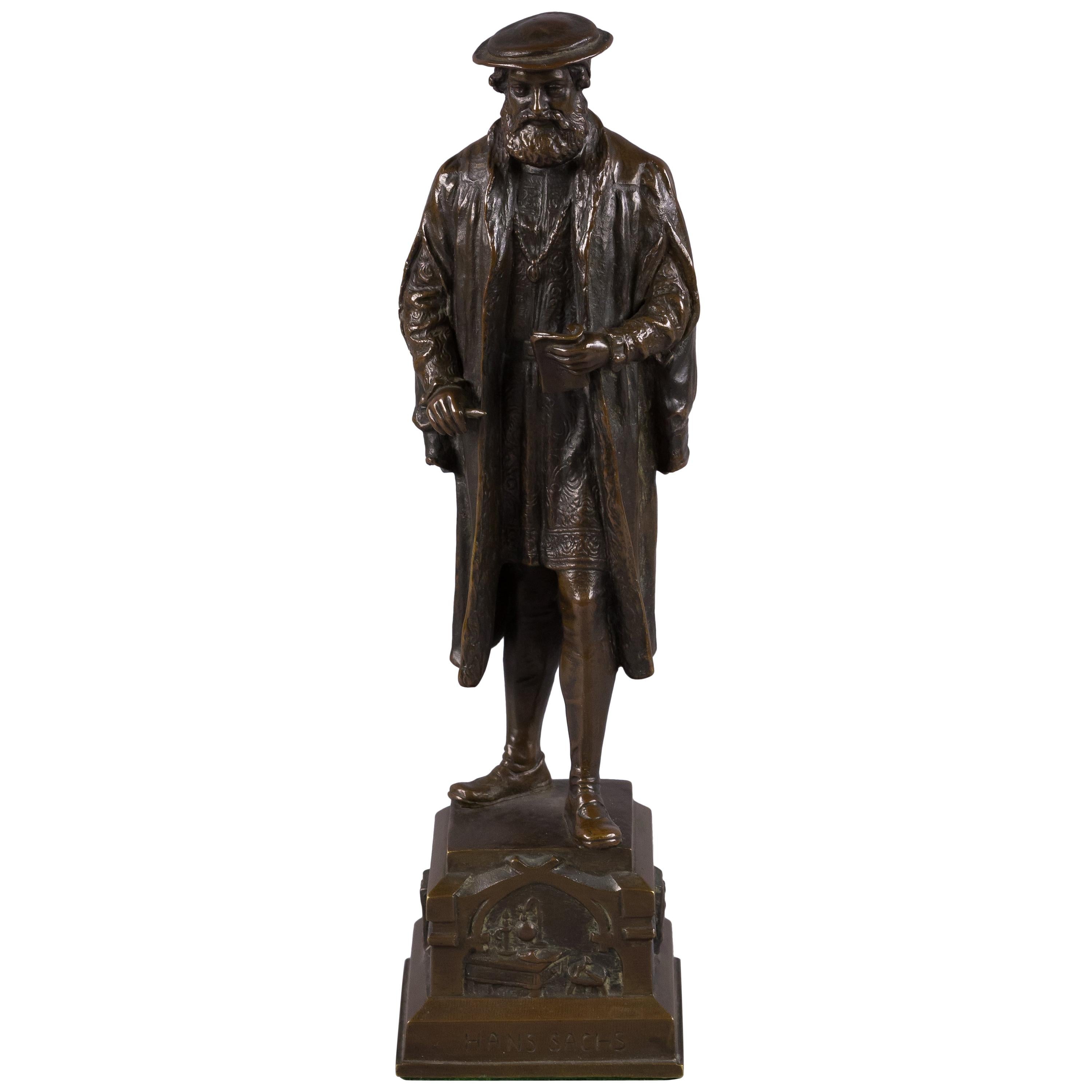 European Bronze Figure of Hans Sachs, by Andor Ruff For Sale
