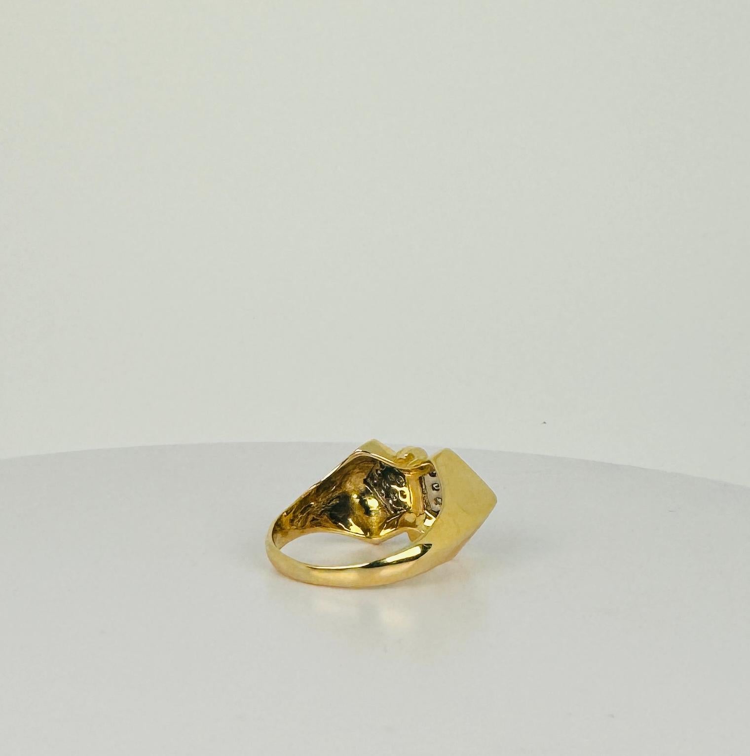 18k Gelbgold Schmetterling Ring  Mit 28 Diamanten im Einzelschliff 0,28 Karat 1970 5