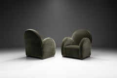European Cabinetmaker Upholstered Armchairs, Europe ca 1940s