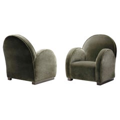 European Cabinetmaker Upholstered Armchairs, Europe ca 1940s