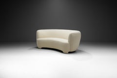 European Cabinetmaker Upholstered Three-Seater Sofa, Europe, circa 1940s
