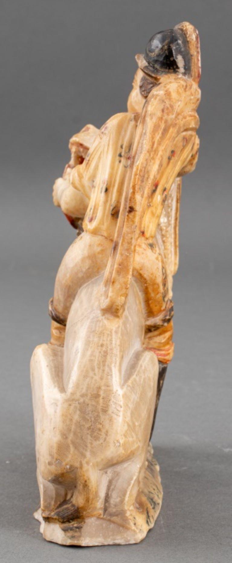 European Carved Alabaster Samson & Lion Sculpture 2
