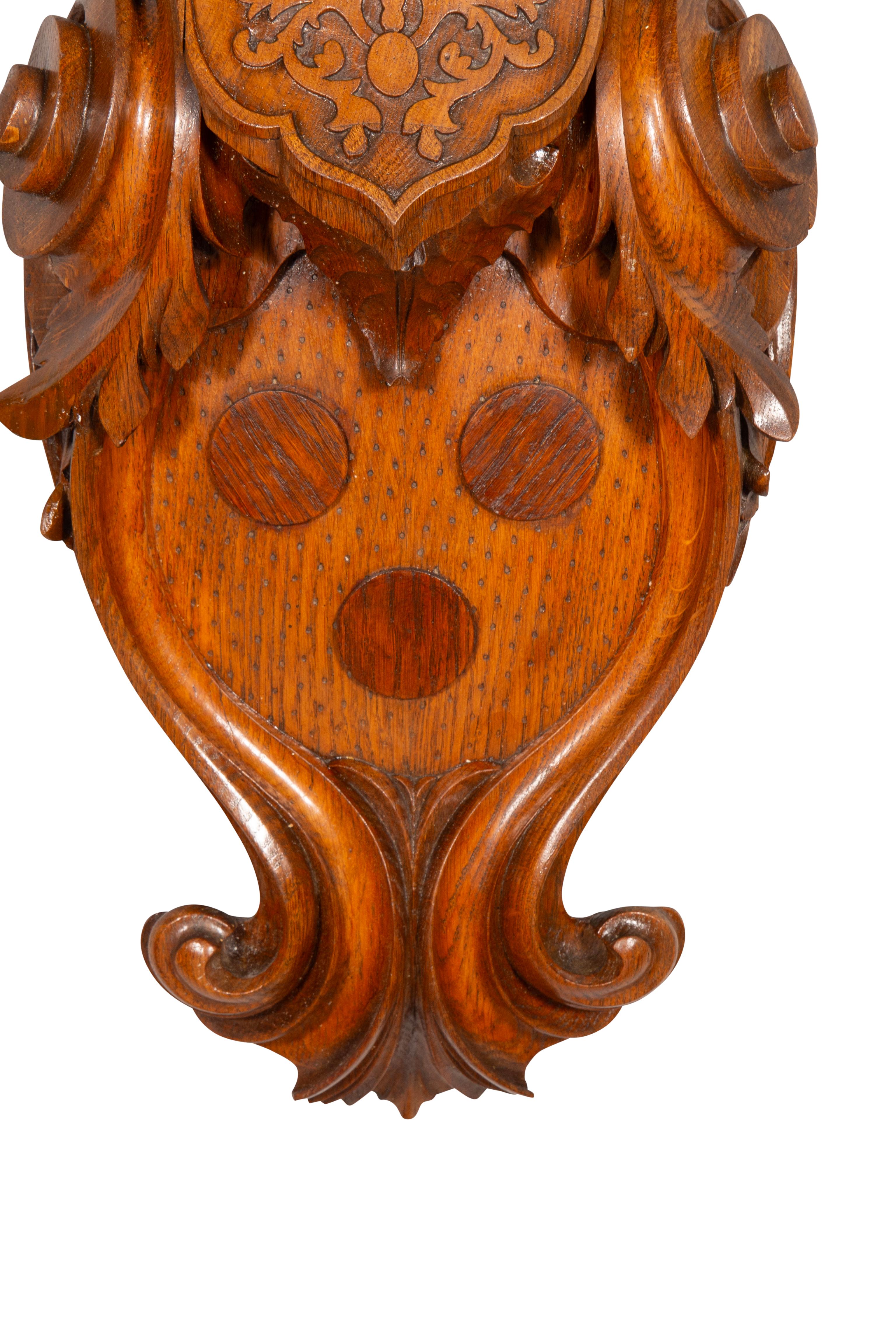 European Carved Oak Coat Of Arms For Sale 2