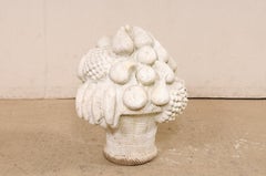 European Carved-Stone Bouquet of Fruit, 26"