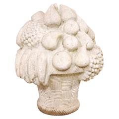 European Carved-Stone Bouquet of Fruit, 26"