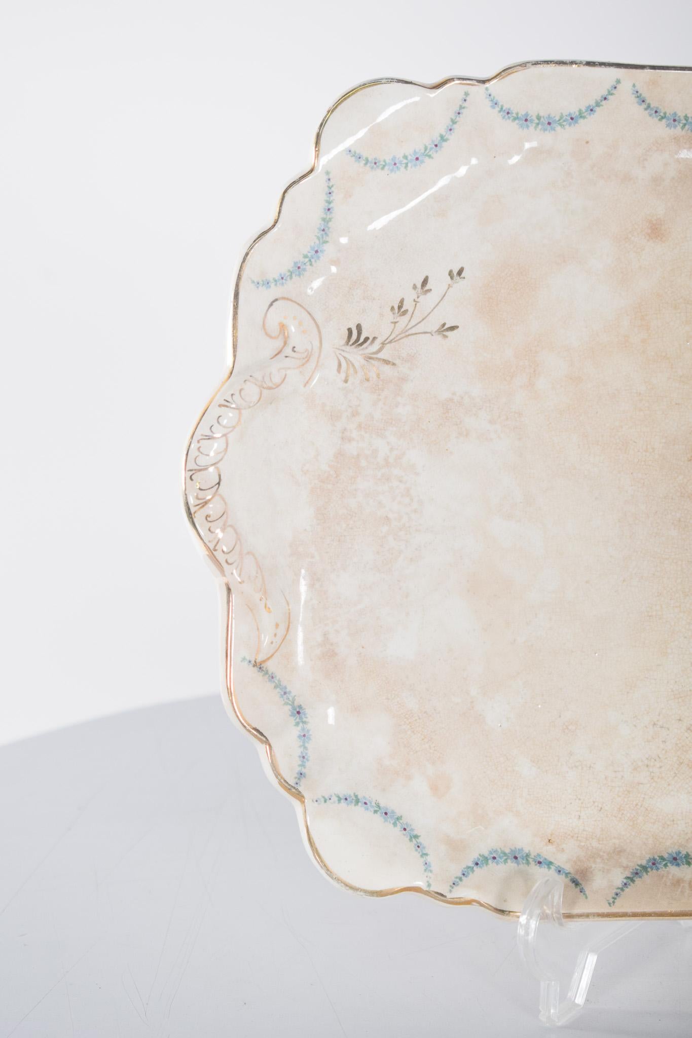 Rococò Piatto da portata rettangolare in ceramica europea in vendita