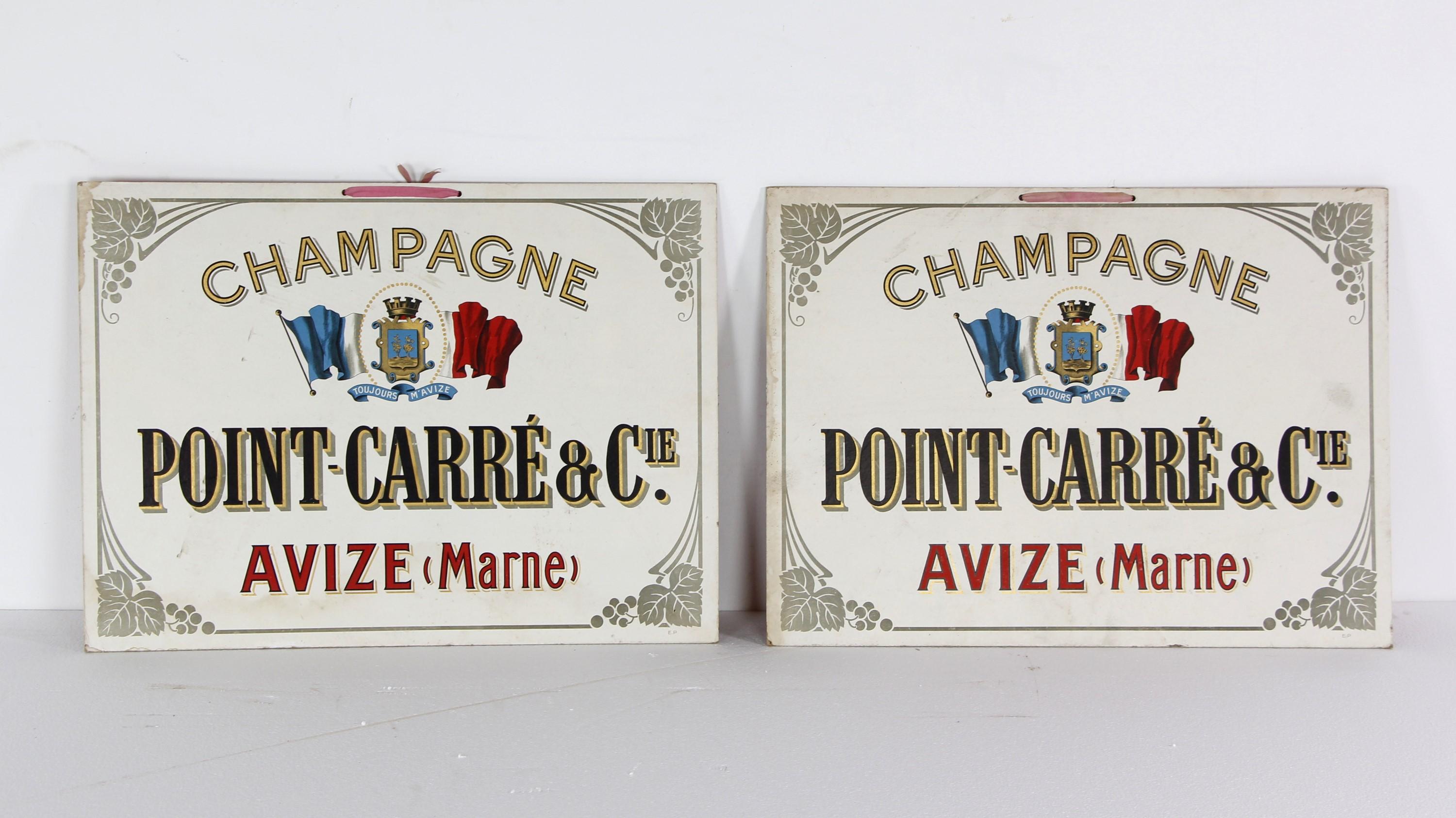 European Champagne Point Carre & C. Sign For Sale 4