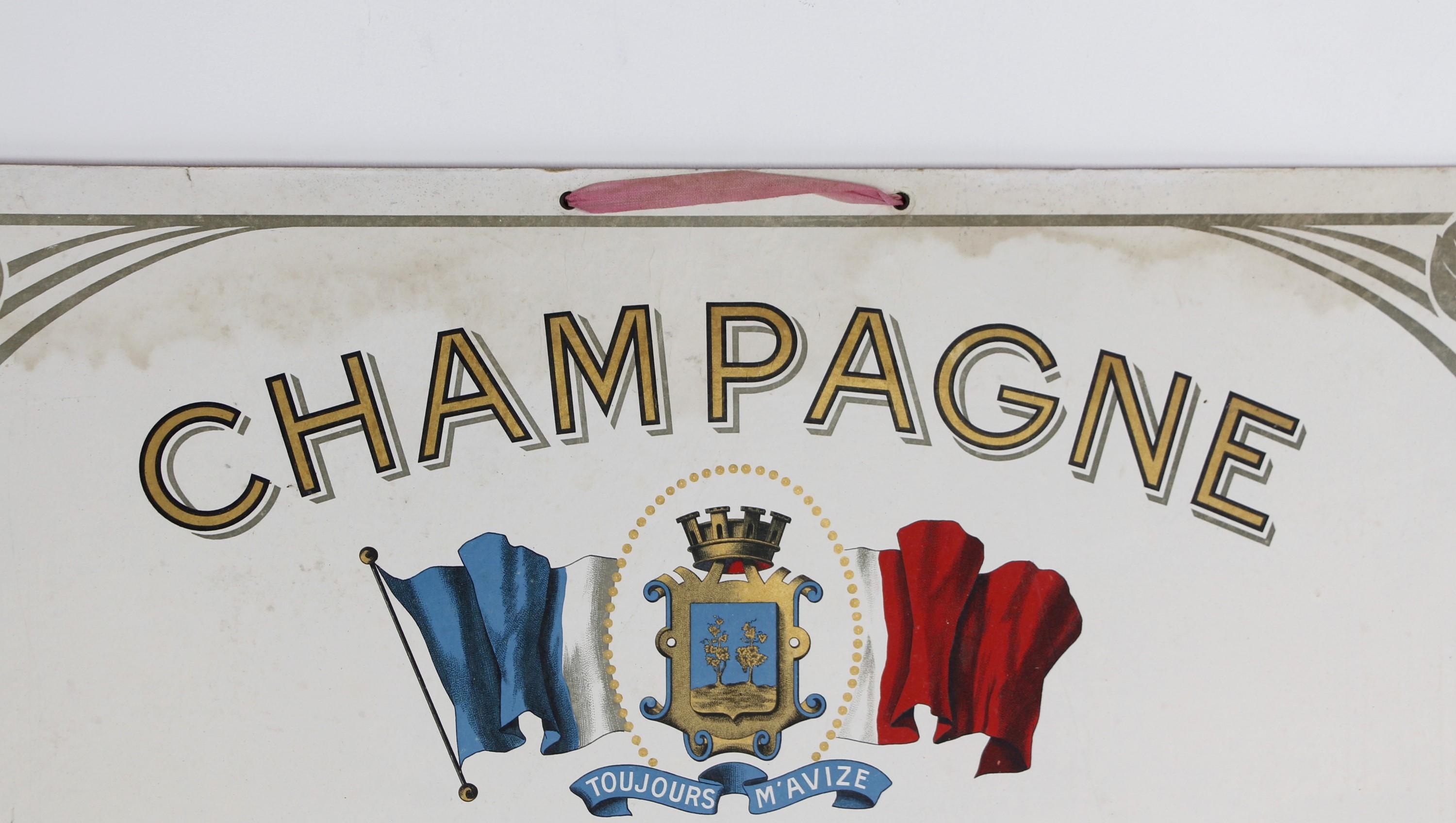 European Champagne Point Carre & C. Sign For Sale 1