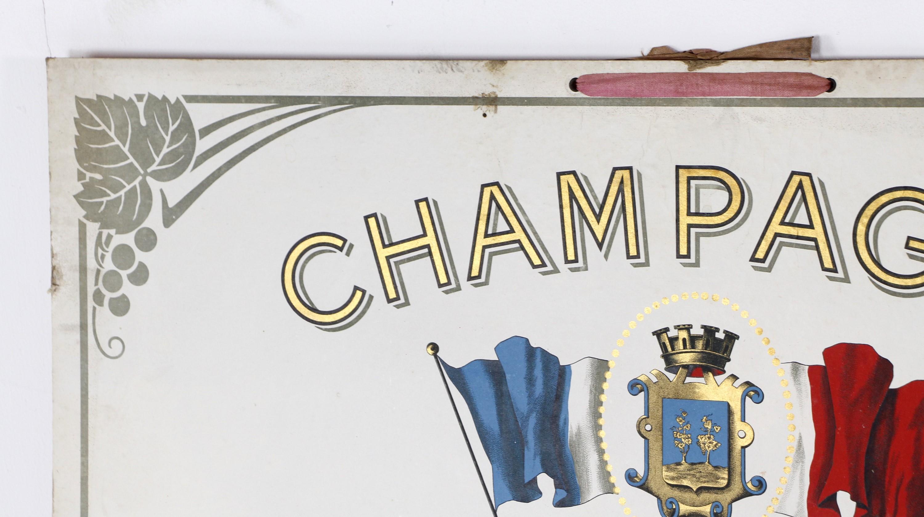 European Champagne Point Carre & C. Sign For Sale 2
