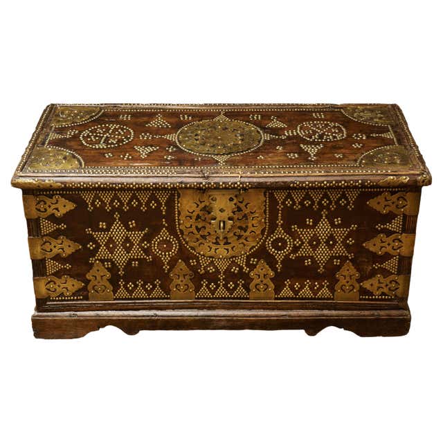 18th Century Cherry and Chestnut Basque Arms Chest