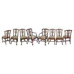 Sillas de Comedor Europeas Estilo Chippendale; juego / 8