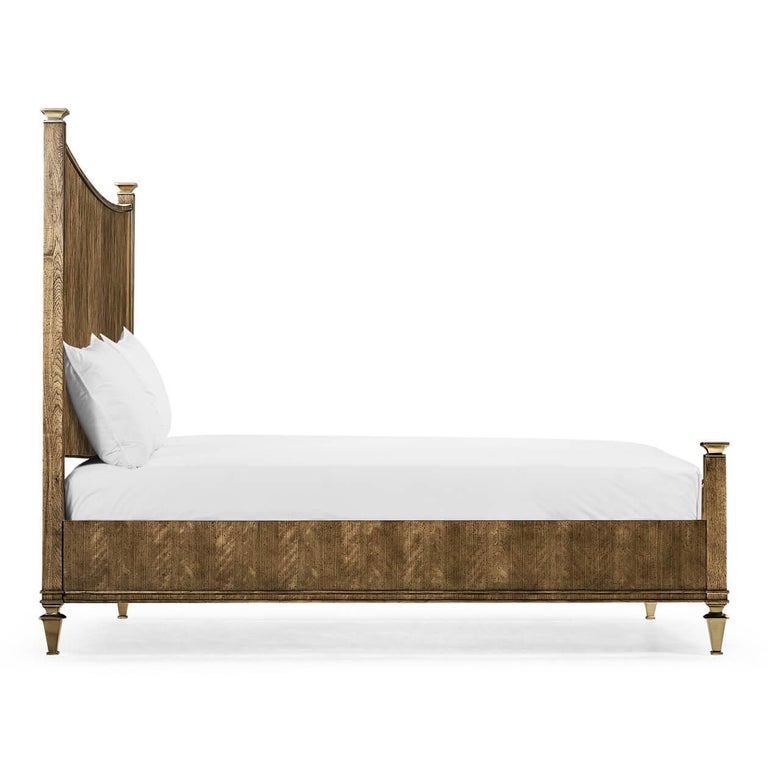 Neoclassical European Classic Walnut Bed, King For Sale