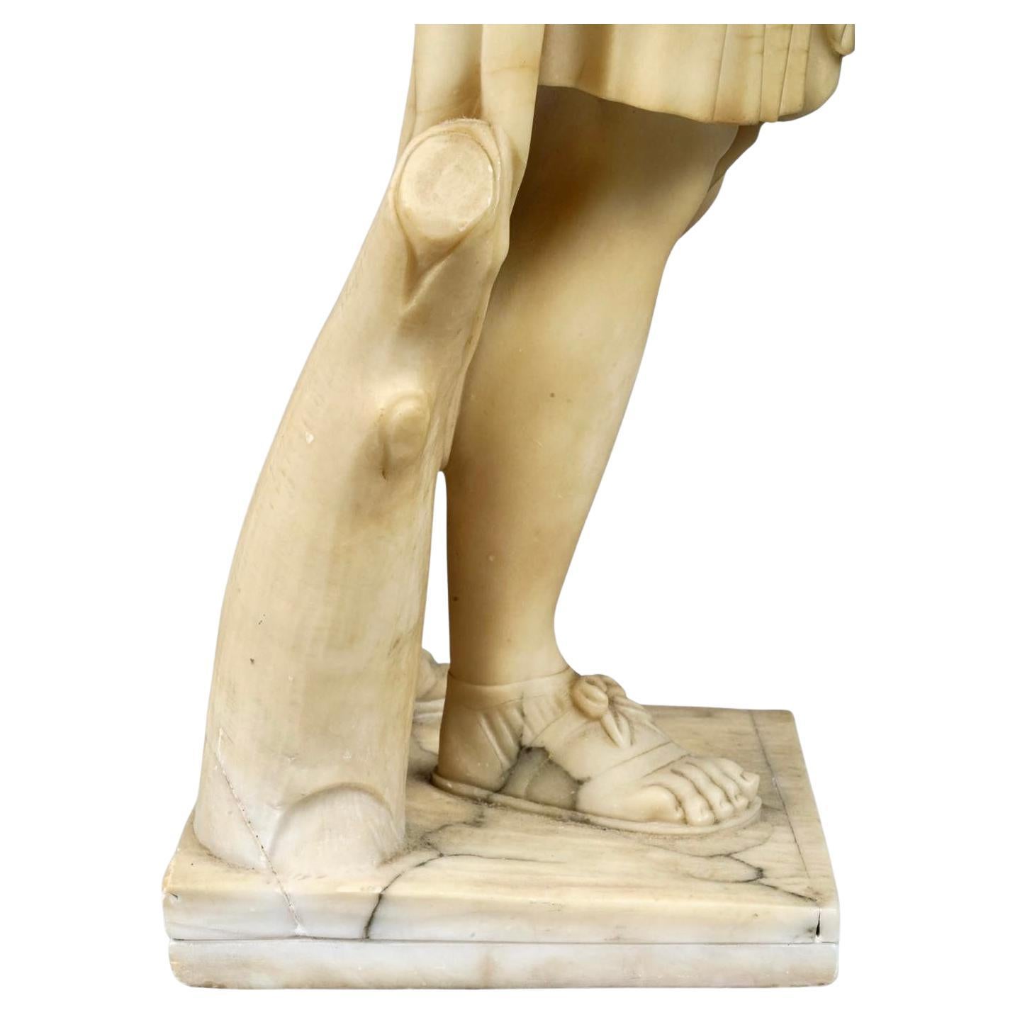 European Classical Alabaster Figure of Diana In Good Condition For Sale In Bradenton, FL