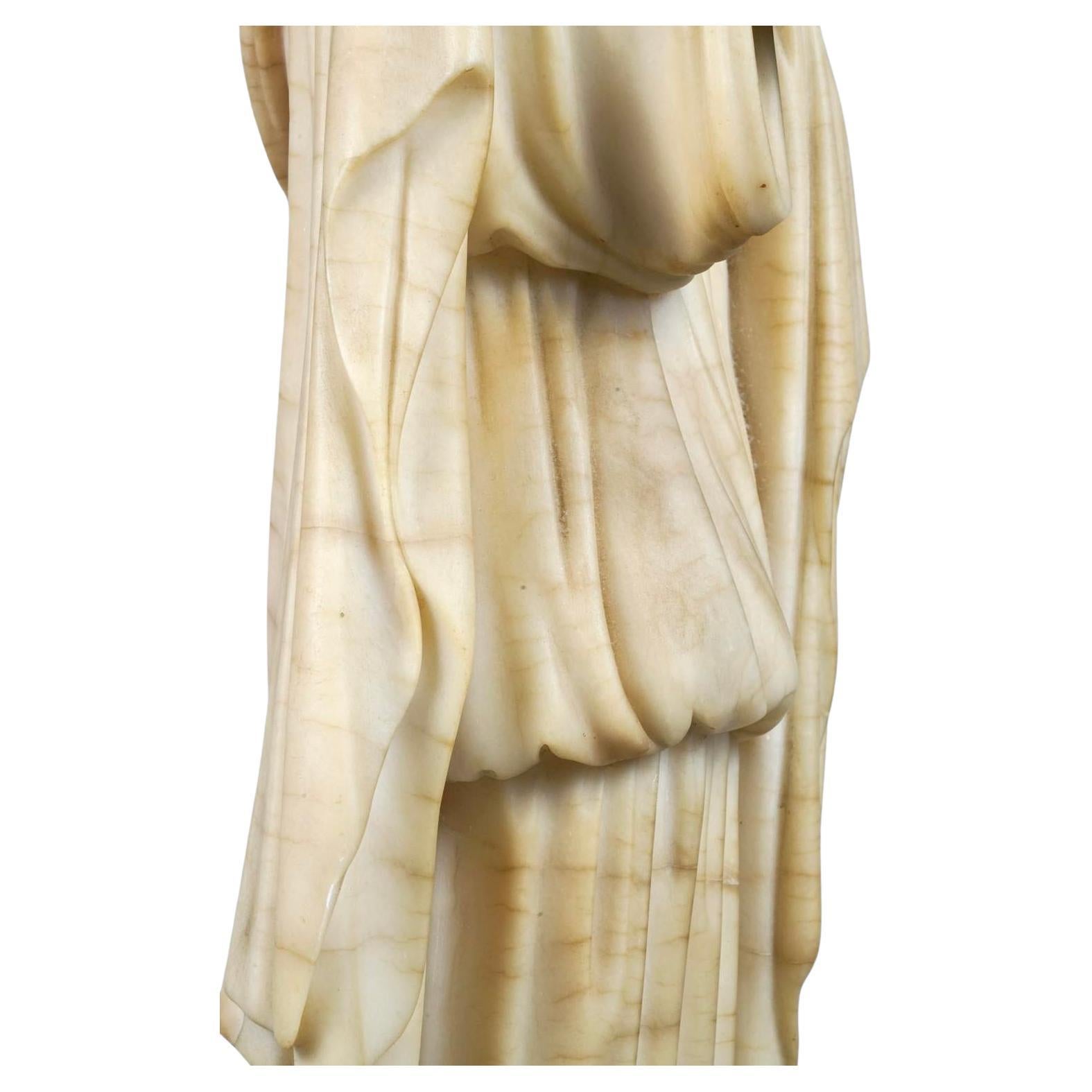 19th Century European Classical Alabaster Figure of Diana For Sale