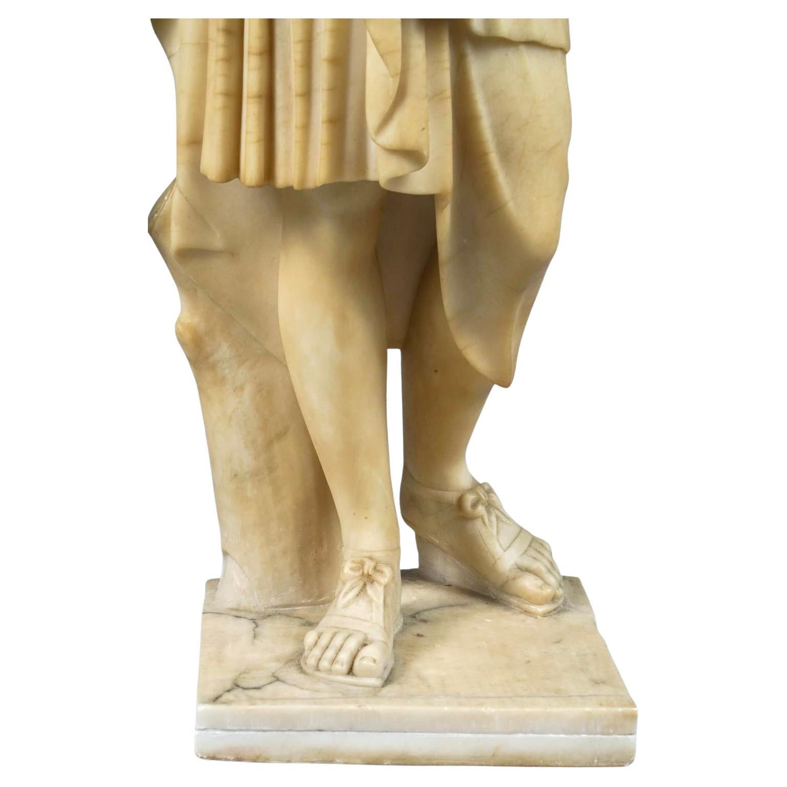 Marble European Classical Alabaster Figure of Diana For Sale