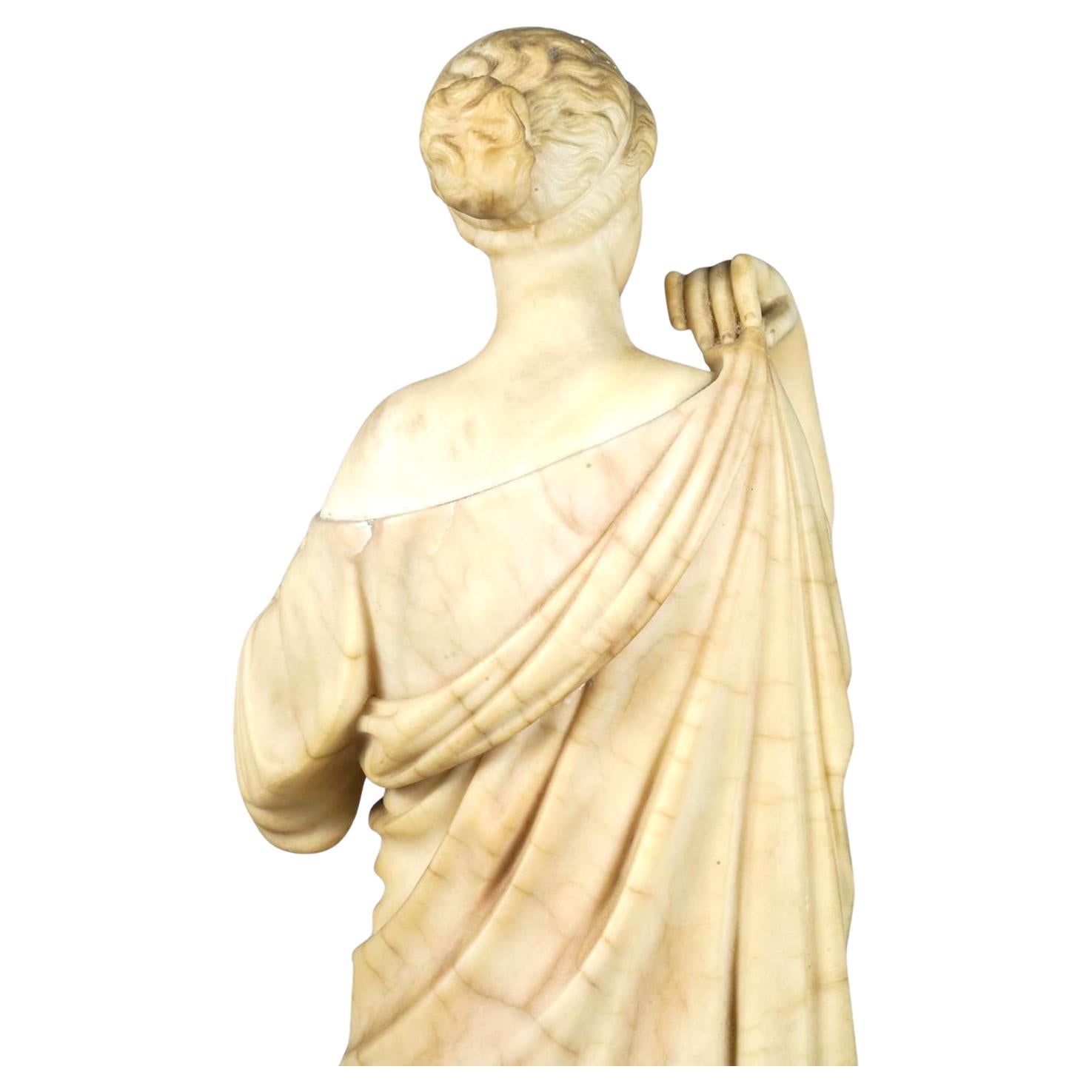 European Classical Alabaster Figure of Diana For Sale 2