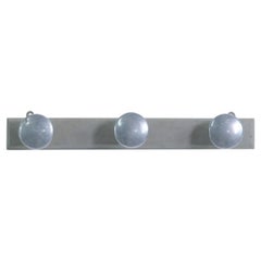 European Coat Rack with 3 Round Hooks on Wood Plank