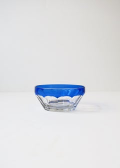 European Cobalt Blue and Clear Crystal Bowl