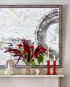 European Contemporary Red Sculptural Candlestick by Margit Wittig