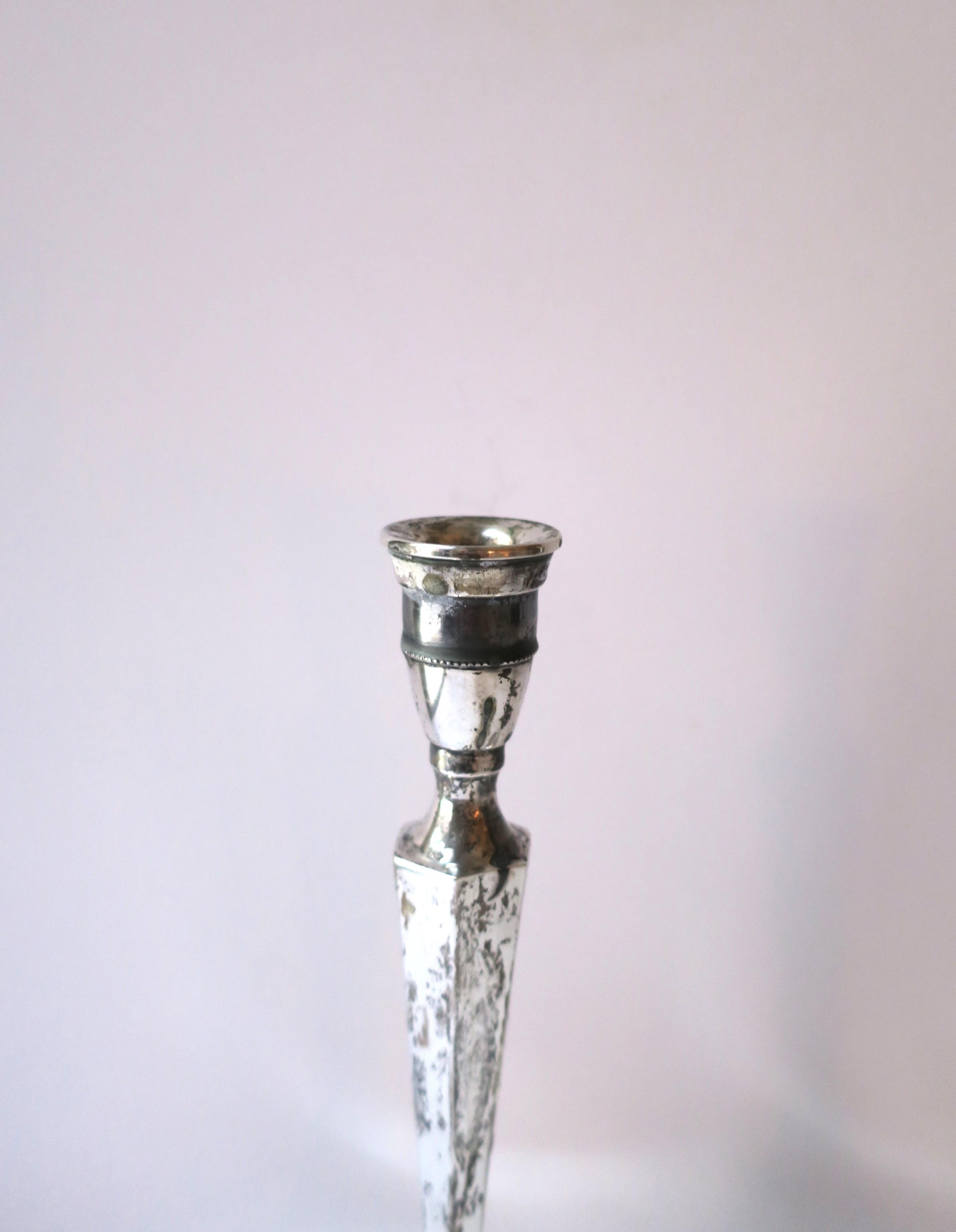 European Continental Silver Candlesticks Holders, Pair For Sale 3