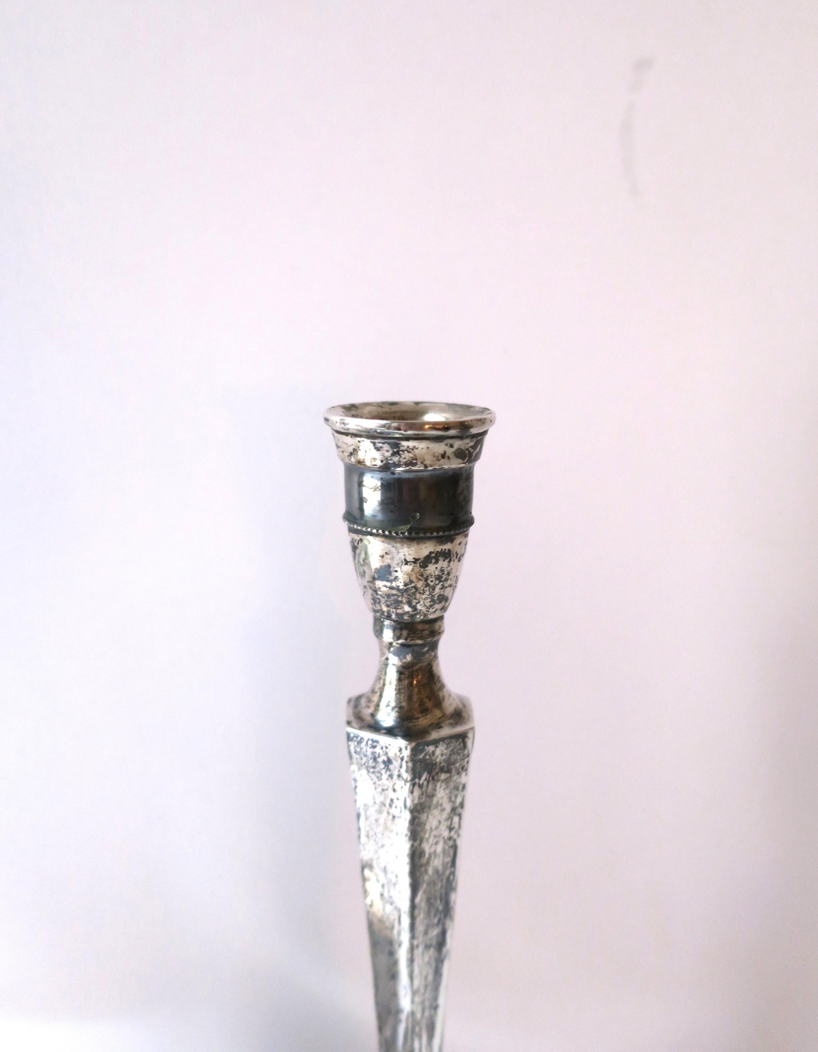 European Continental Silver Candlesticks Holders, Pair For Sale 4