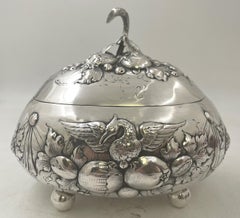 European Continental Silver Etrog Esrog Box from 19th Century
