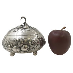 Caja de plata continental europea Etrog Esrog del siglo XIX