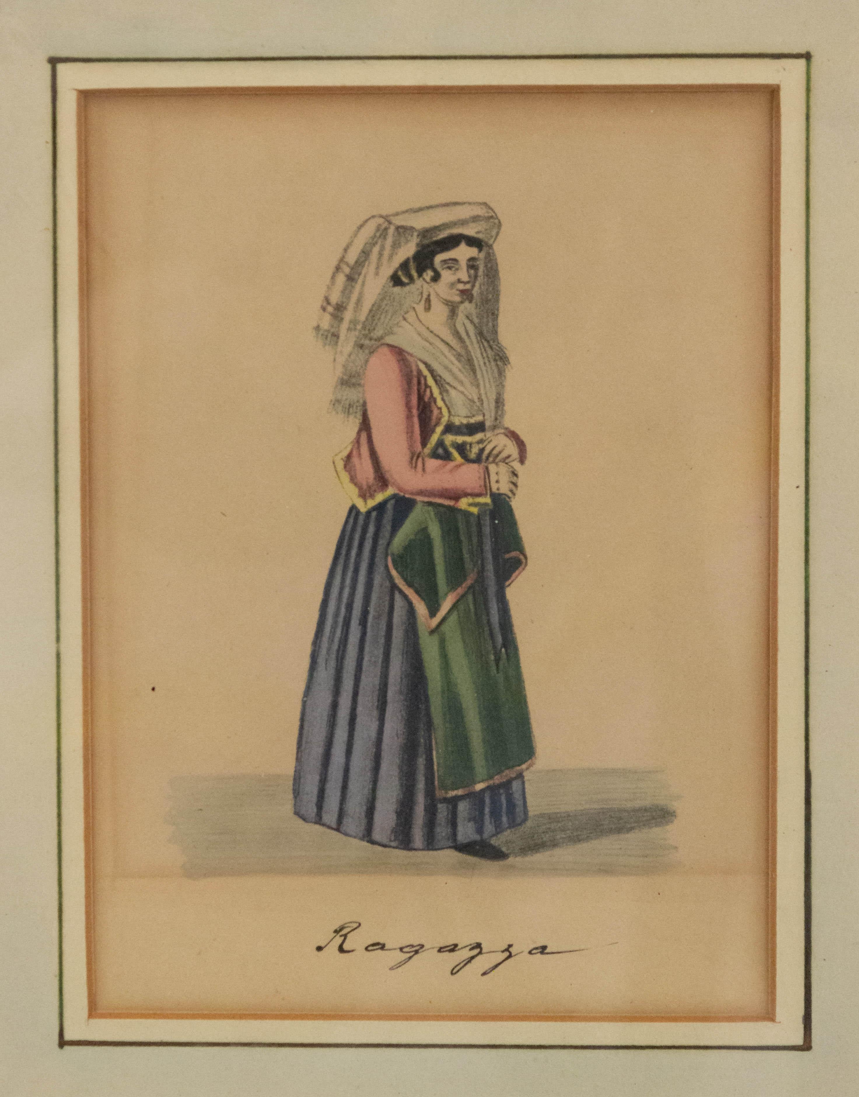 Mid-Century Modern European Costume Print For Sale