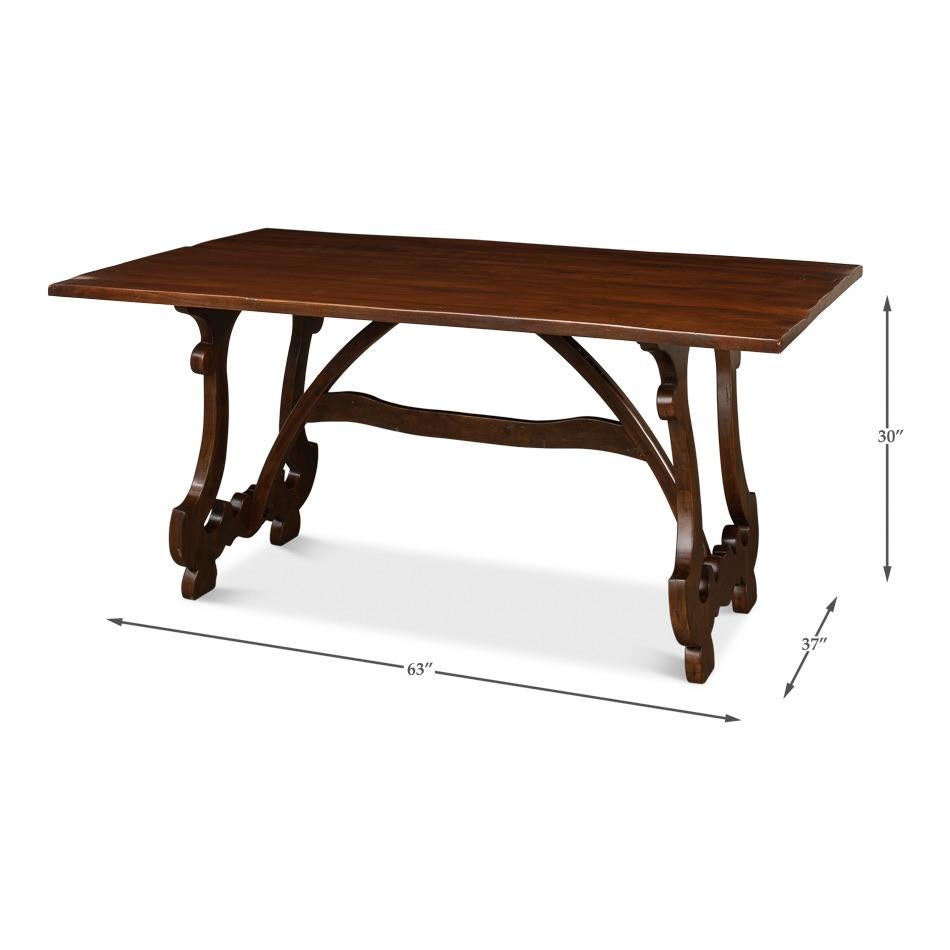 Asian European Country Style Dining Table For Sale