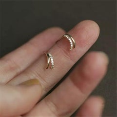 European Creative Classic Diamond Stud Earrings in 14K Solid Gold