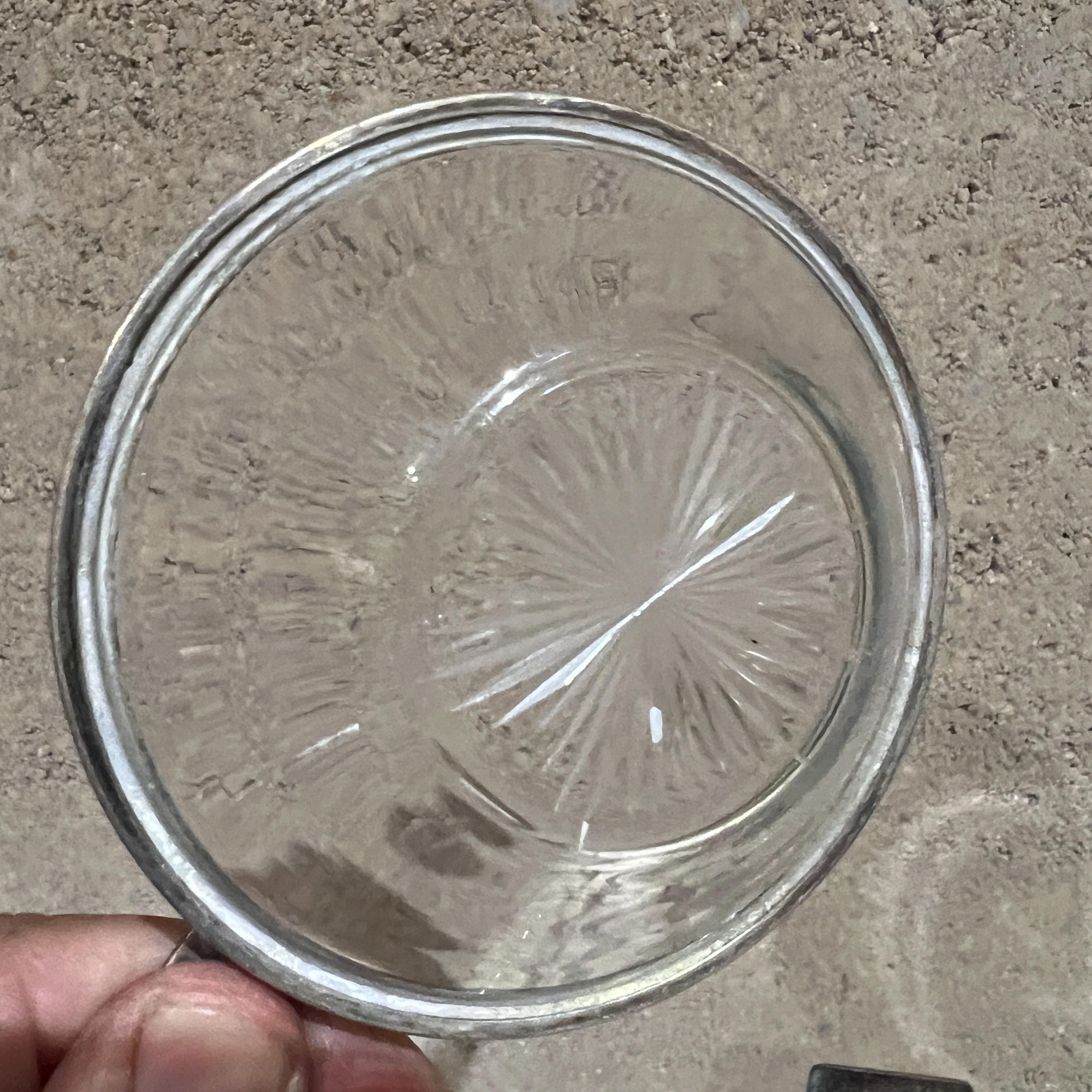 European Cut Crystal Silver Ashtray Stackable Set of 5 For Sale 5