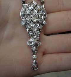 European Cut Diamond Statement Necklace