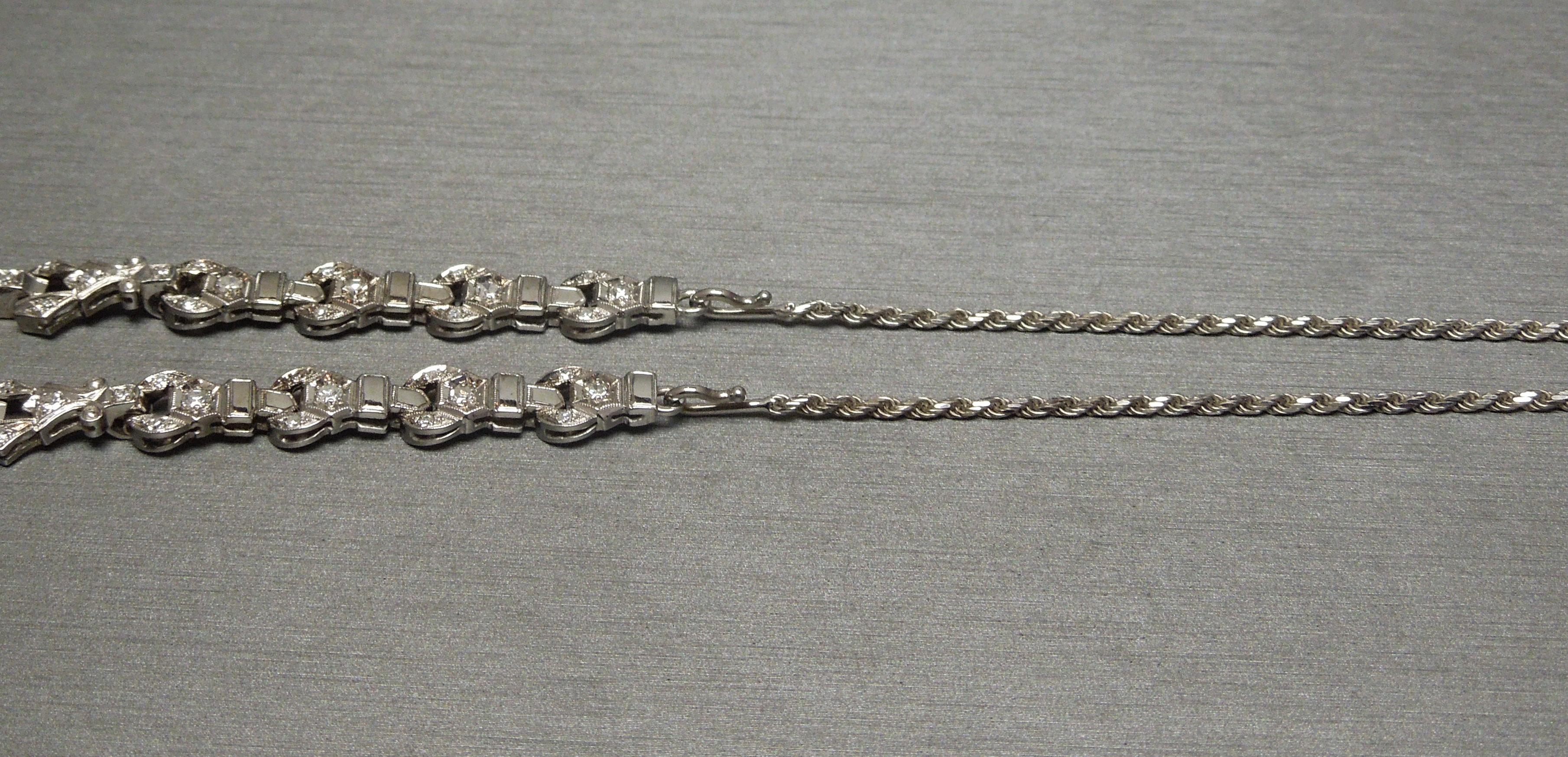 Art Deco European Cut Diamond Statement Necklace For Sale