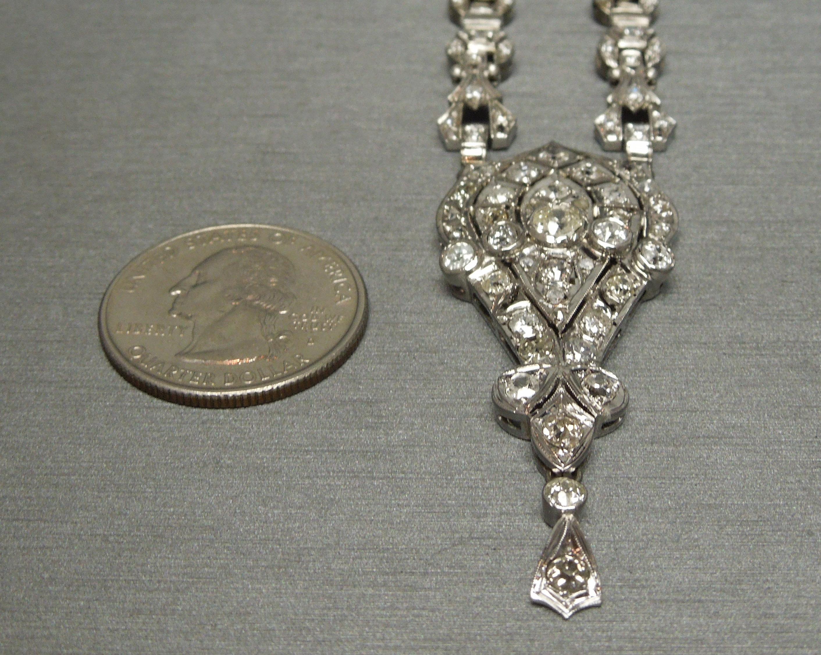 Old European Cut European Cut Diamond Statement Necklace For Sale