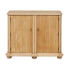 European Cute-Sized Buffet in Nice Neutral Wood Finish Raised on Bun Feet