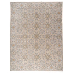 European Design Area Rug with Blue and Gold