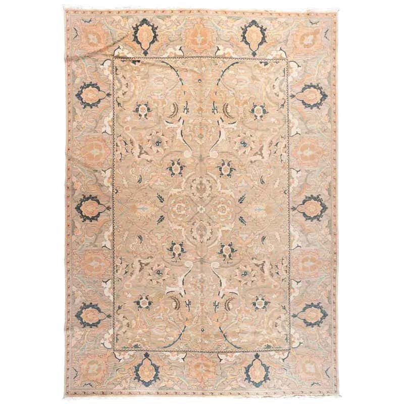Handwoven European Floral Rug For Sale at 1stDibs