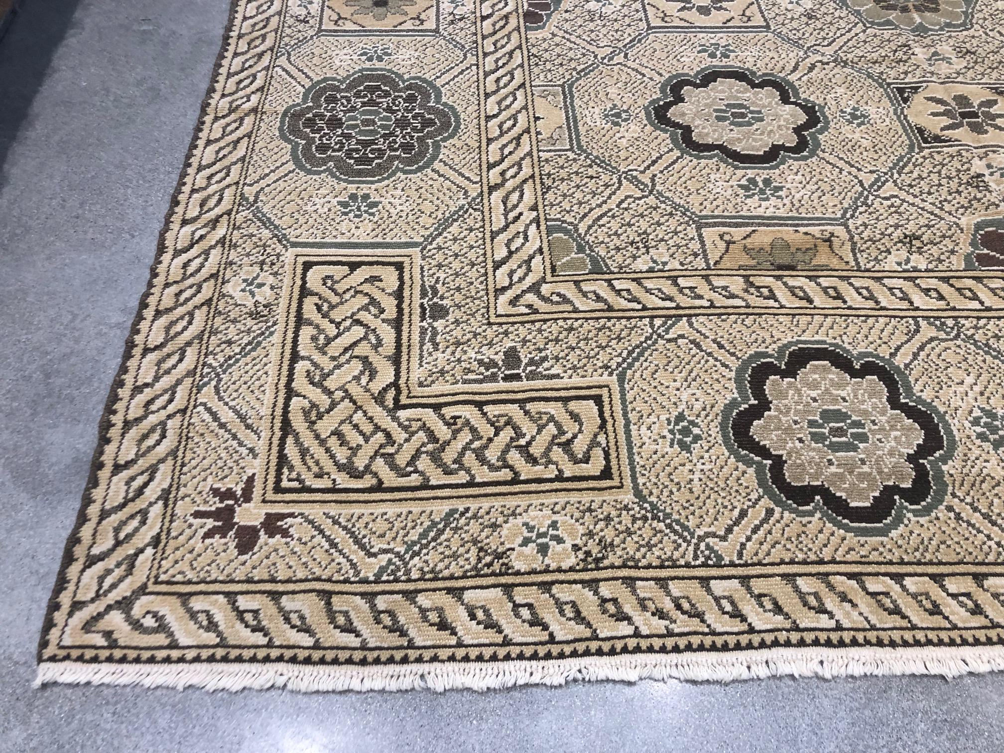 Romanian European Design Collection 'Antique Tile' Area Rug For Sale