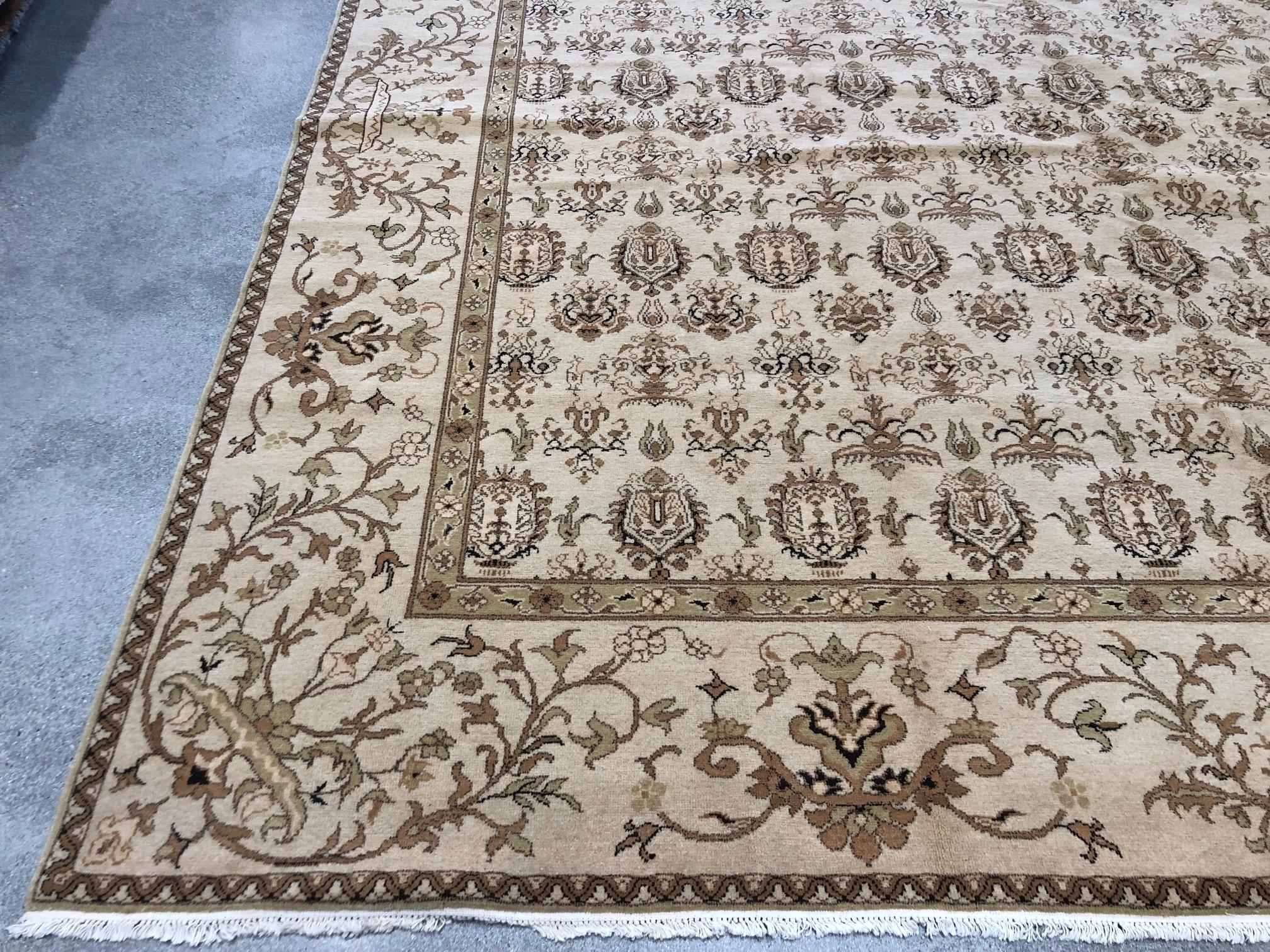 Romanian European Design Rug in Beige and Brown For Sale