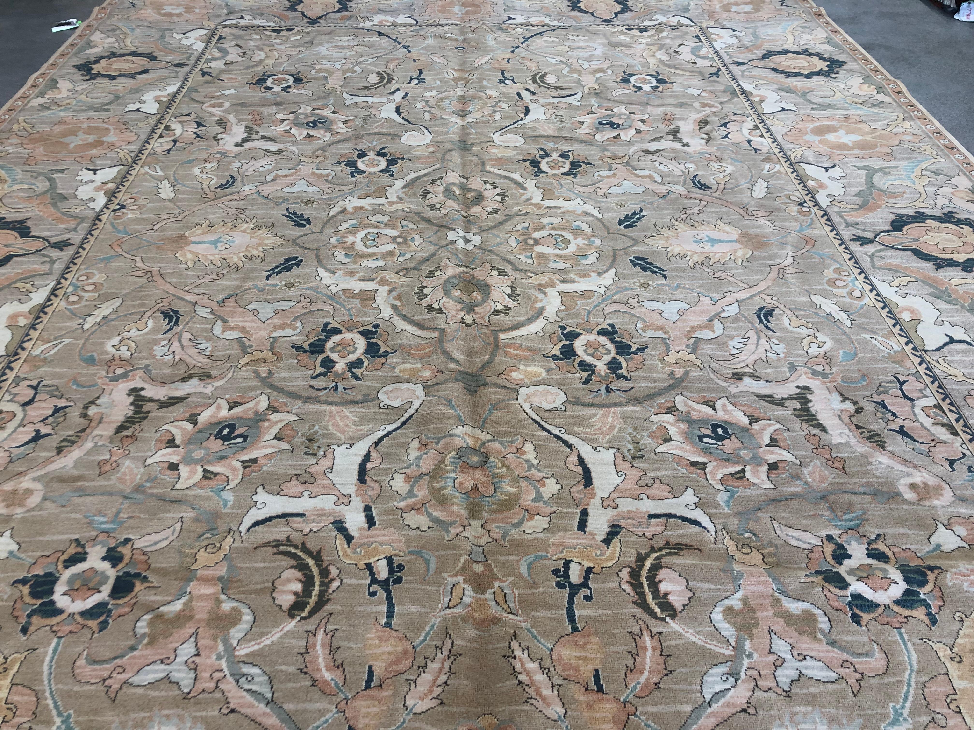 Annodato a mano Tappeto floreale dal design europeo