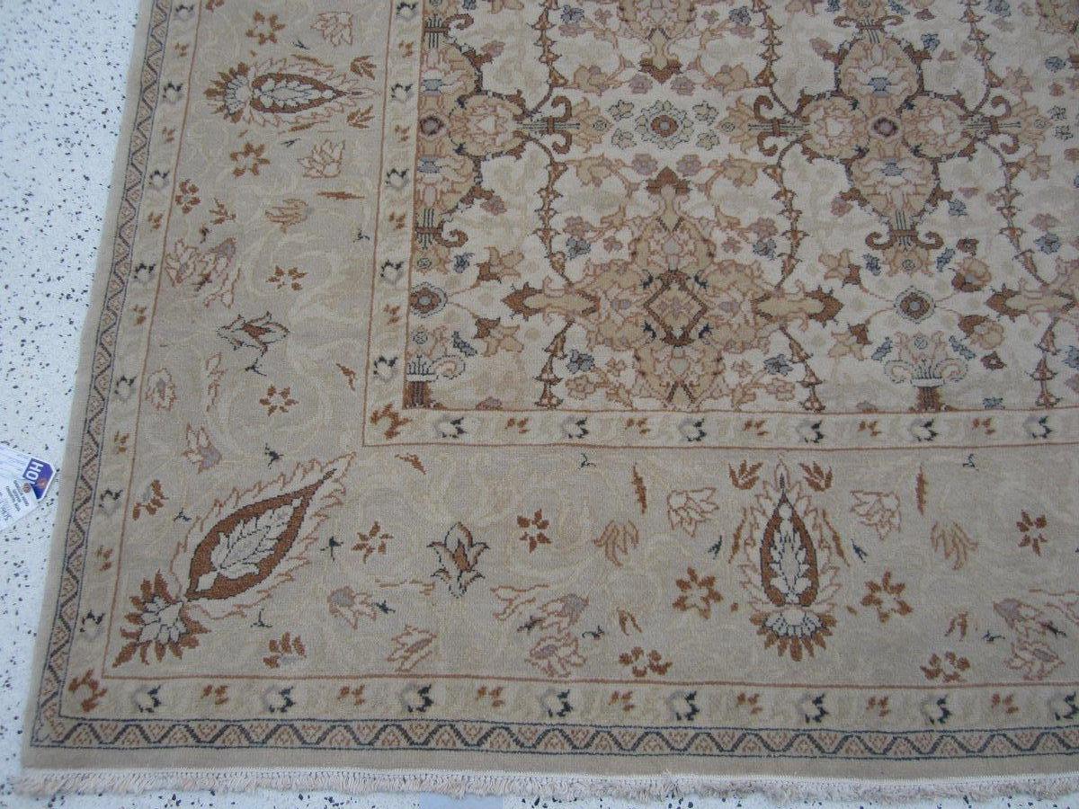 European Design Area Rug with Beige, Brown and Gold In Excellent Condition For Sale In Los Angeles, CA