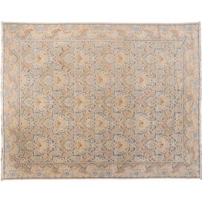 European Design Area Rug with Blue and Gold For Sale at 1stDibs