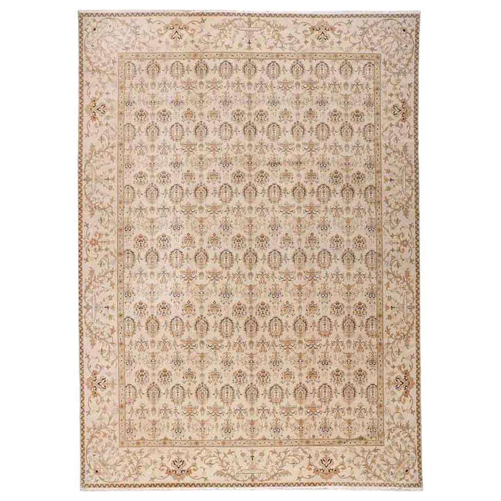 European Design Rug in Beige and Brown For Sale