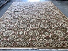European Design Rug in Brown, Green and Rust