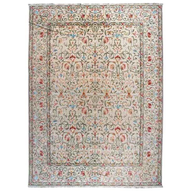 European Design Rug with Floral All-Over Design For Sale at 1stDibs