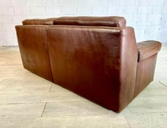 European Durlet Brown Leather Sofa Loveseat Made in Belgium
