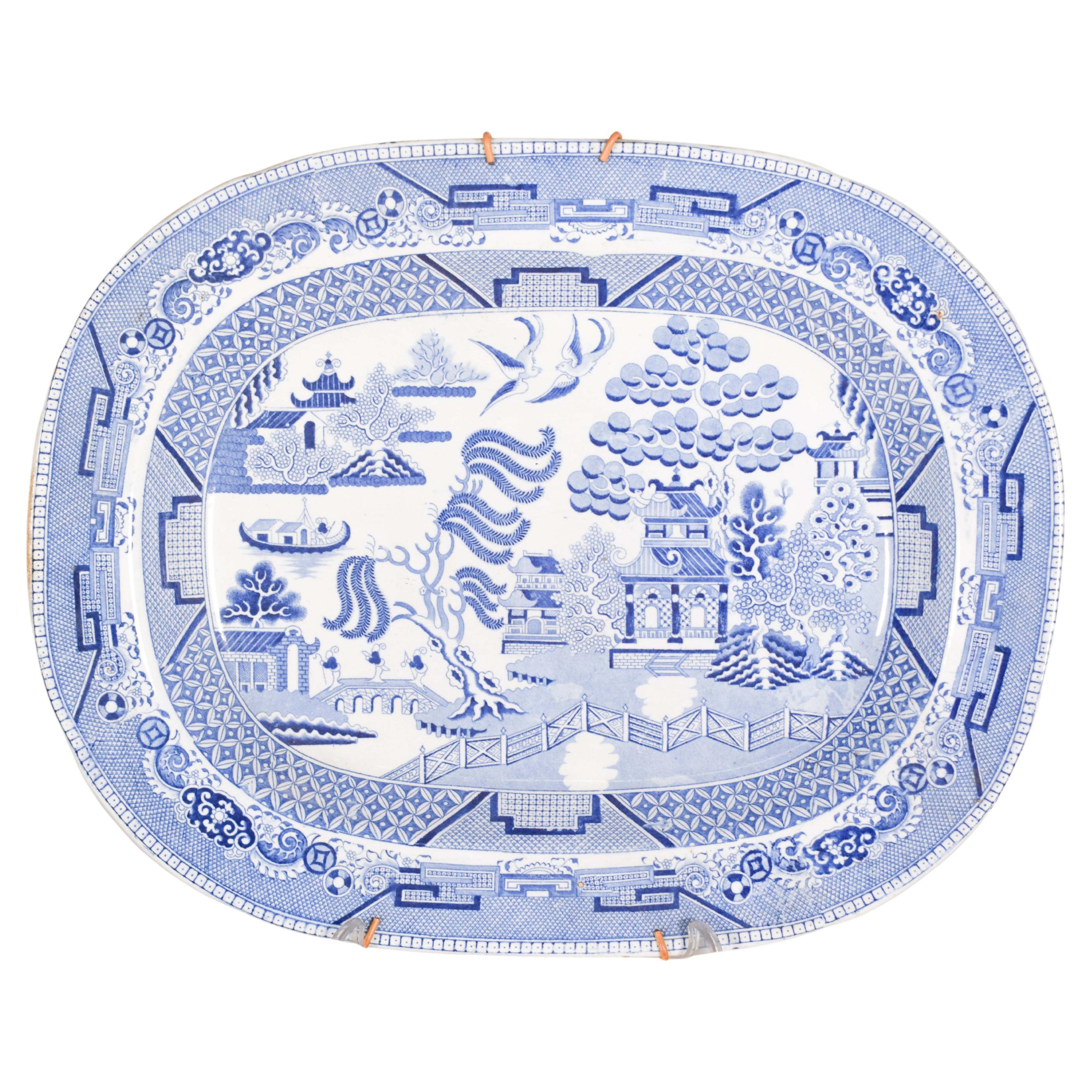 European Earthenware Platter, With Asian Decoration